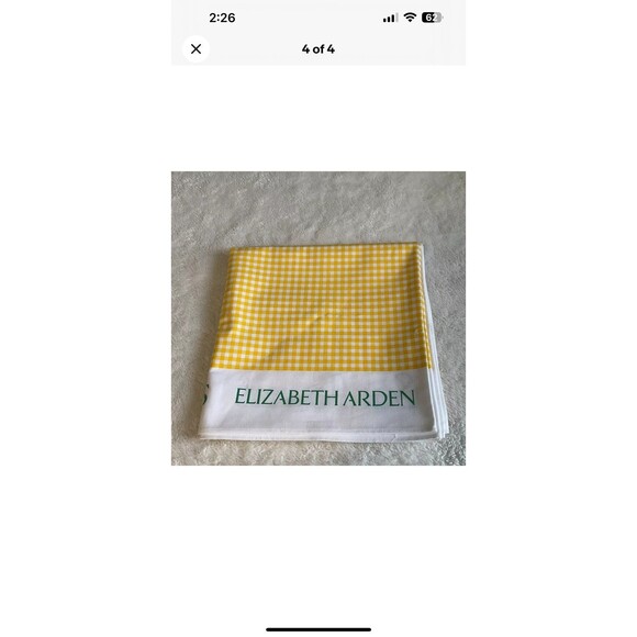 Elizabeth Arden Tablecloth Sunflowers Yellow Gingham Square 56x54 Inches. Read - Picture 5 of 5